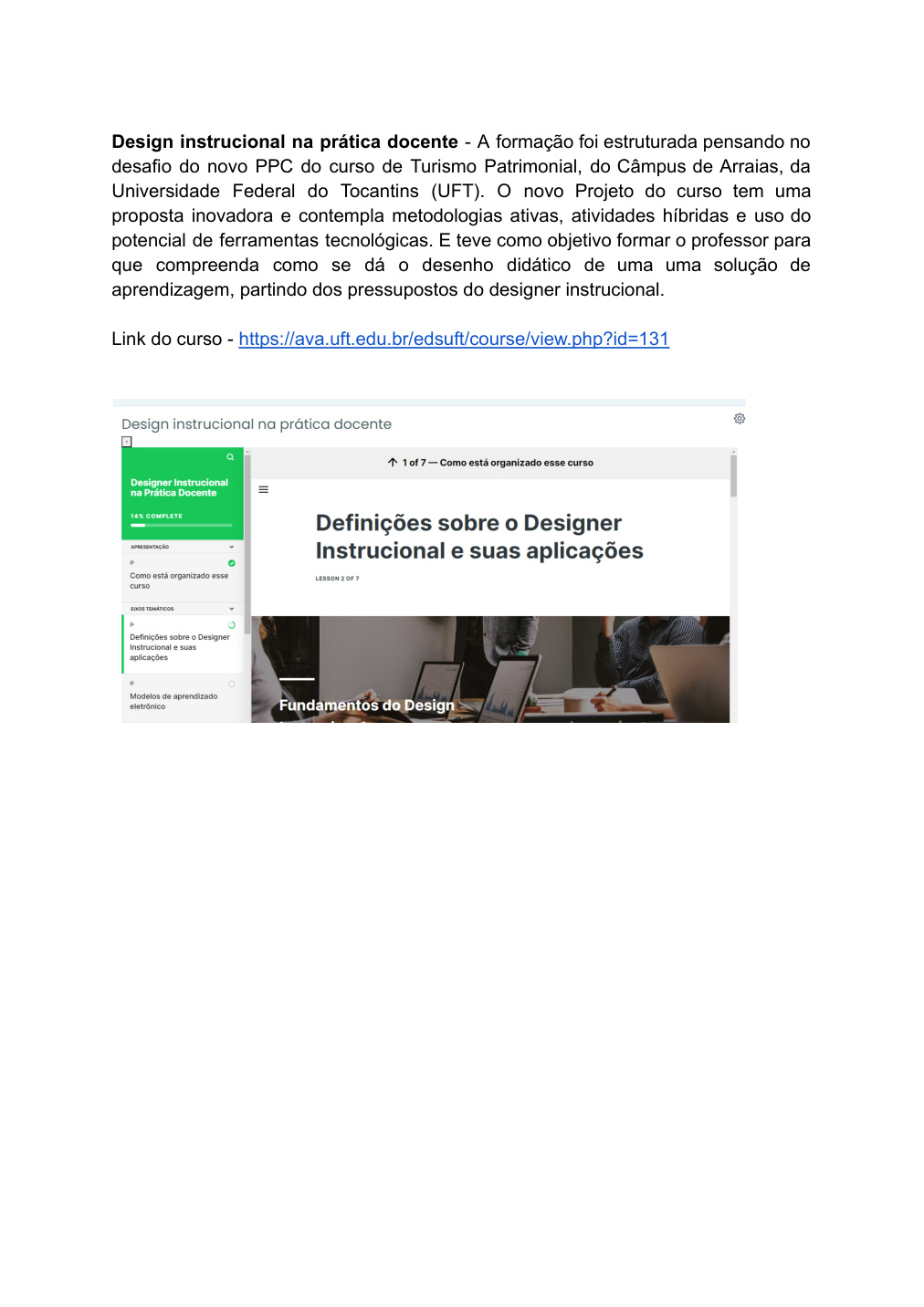 Formação Design Instrucional na prática docente